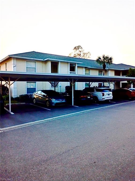 View of covered parking lot