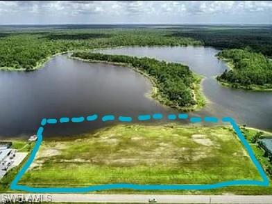 Drone / aerial view of a large body of water