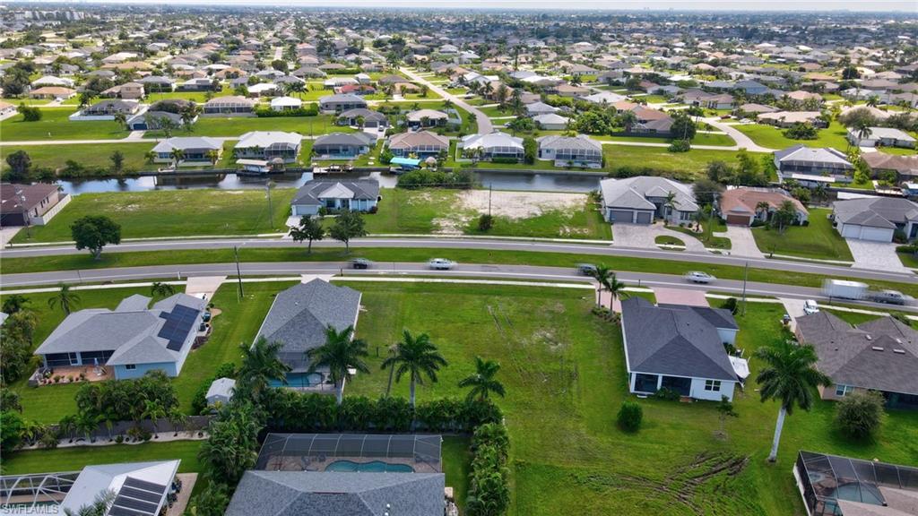 Aerial view of residential area