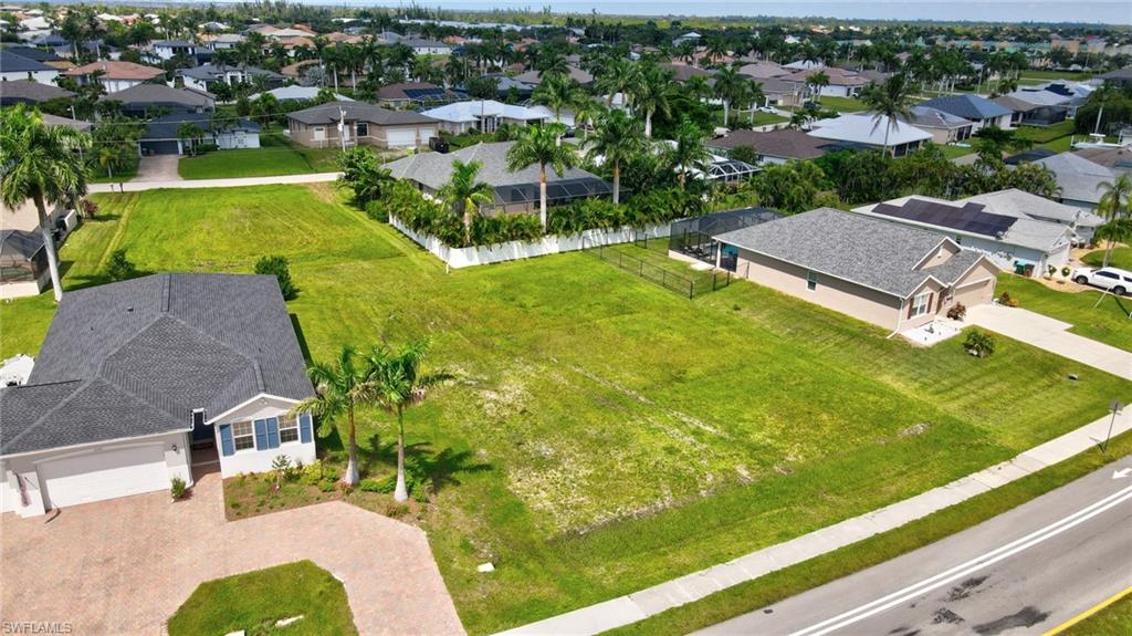 Aerial perspective of suburban area