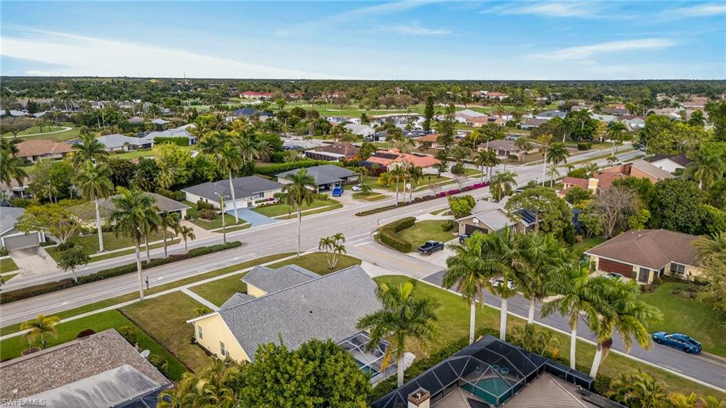 Aerial view of residential area
