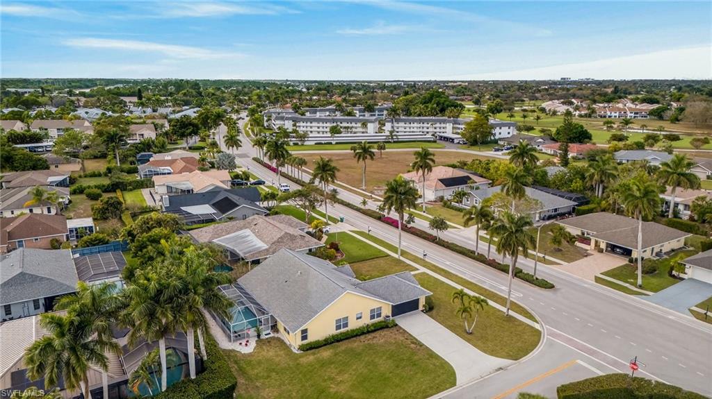 Aerial view of residential area