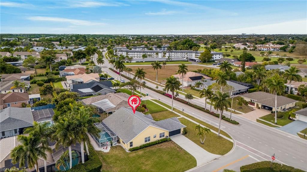 Aerial view of residential area