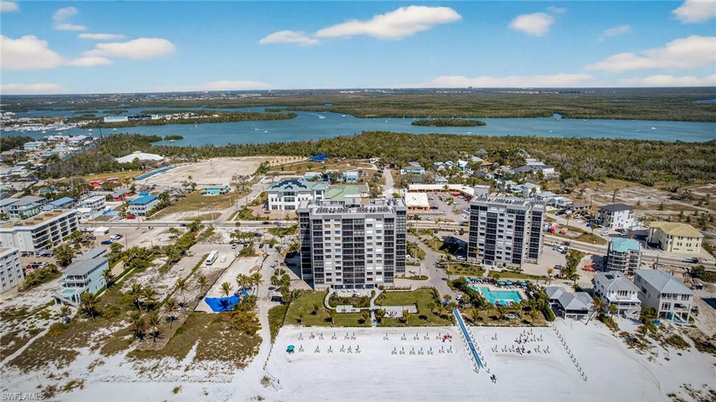 Drone / aerial view of a nearby body of water