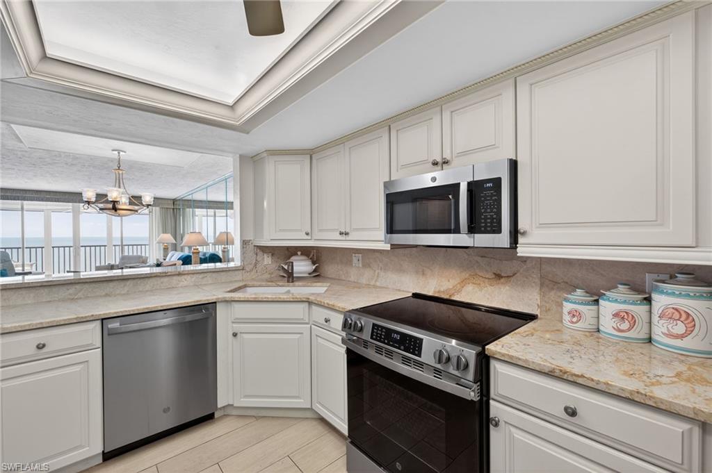 Kitchen with new stainless steel appliances