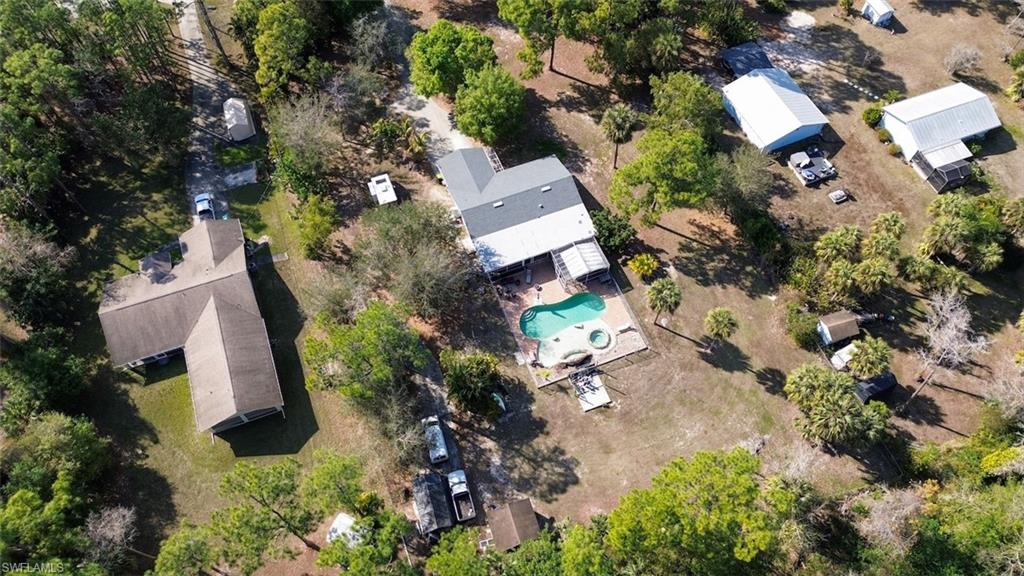 Aerial view of a pool area