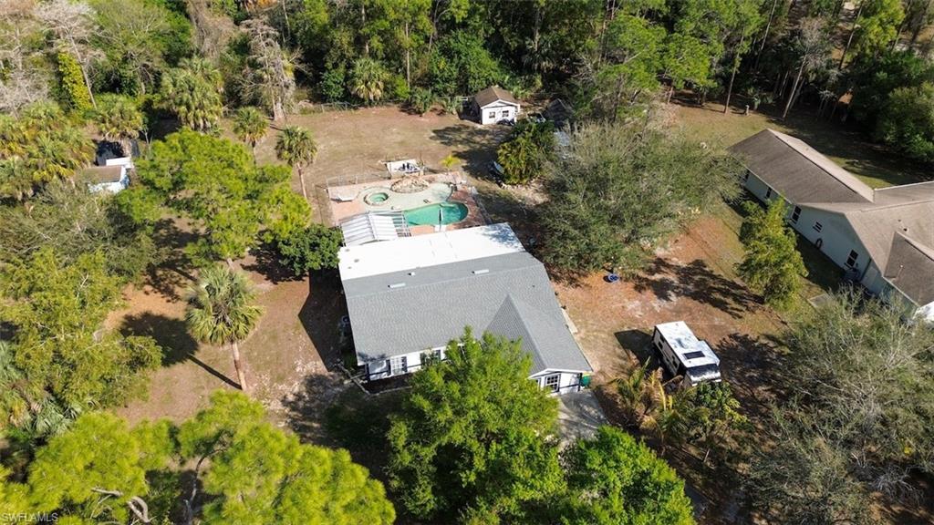 Bird's eye view of a pool