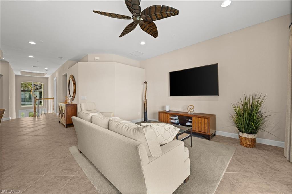 Living room open to kitchen and dining
