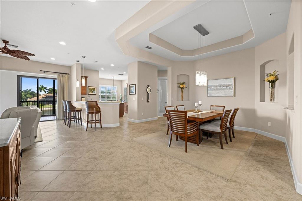 Open floor plan picture showing dining from foyer