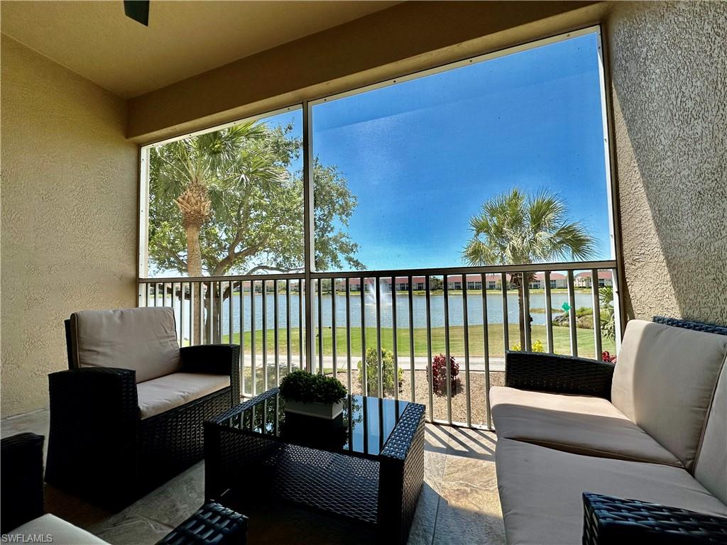 Balcony with a water view
