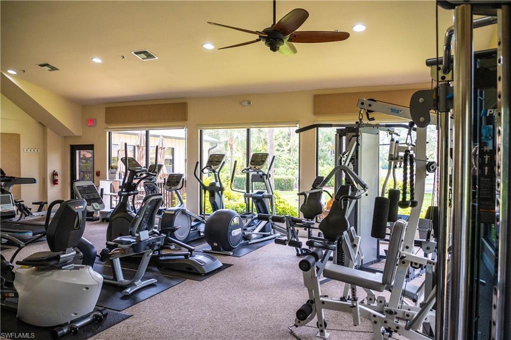 Bay Forest's fitness center is at the clubhouse, just a short walk along the lake from the unit
