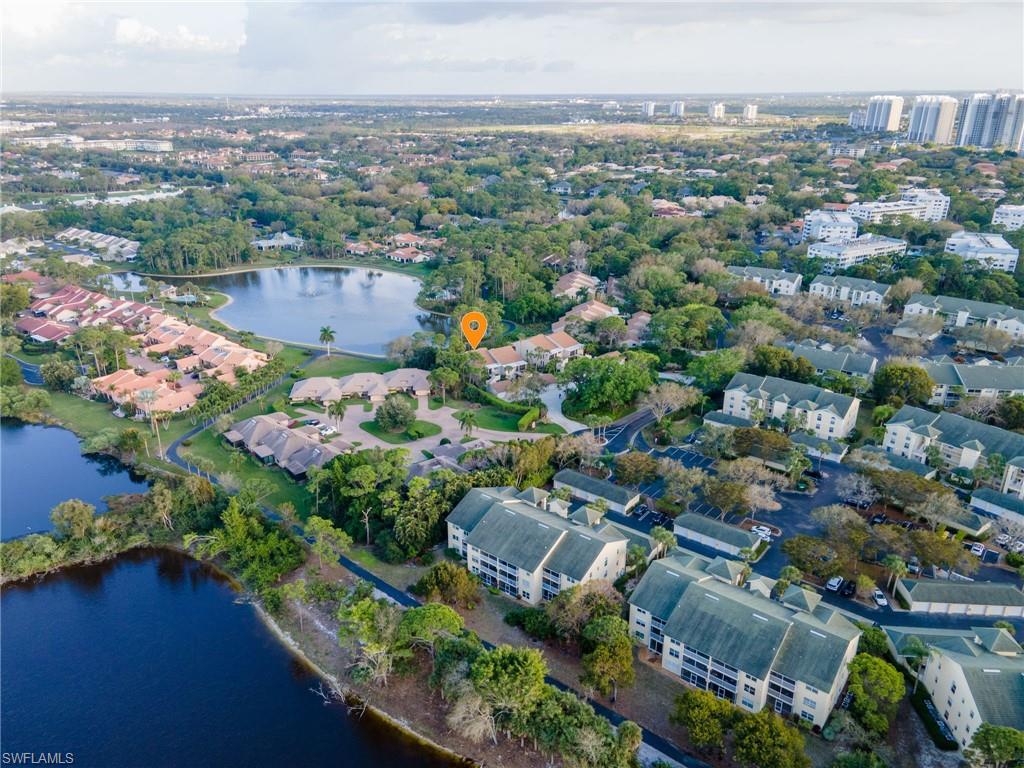 Aerial view of property's location within Bay Forest, looking southeast
