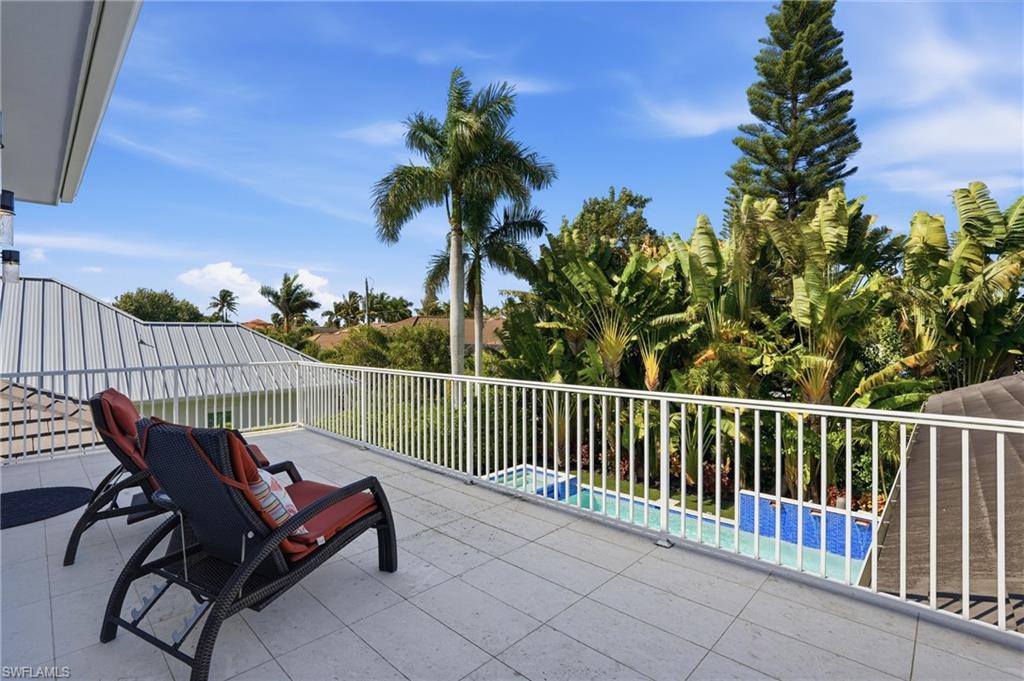 Private upstairs balcony off of two ensuite bedrooms