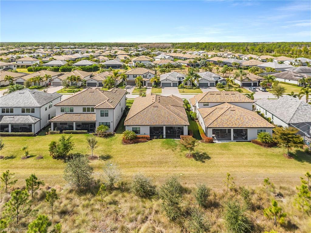 Aerial perspective of suburban area