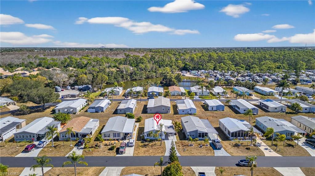 Aerial view of residential area