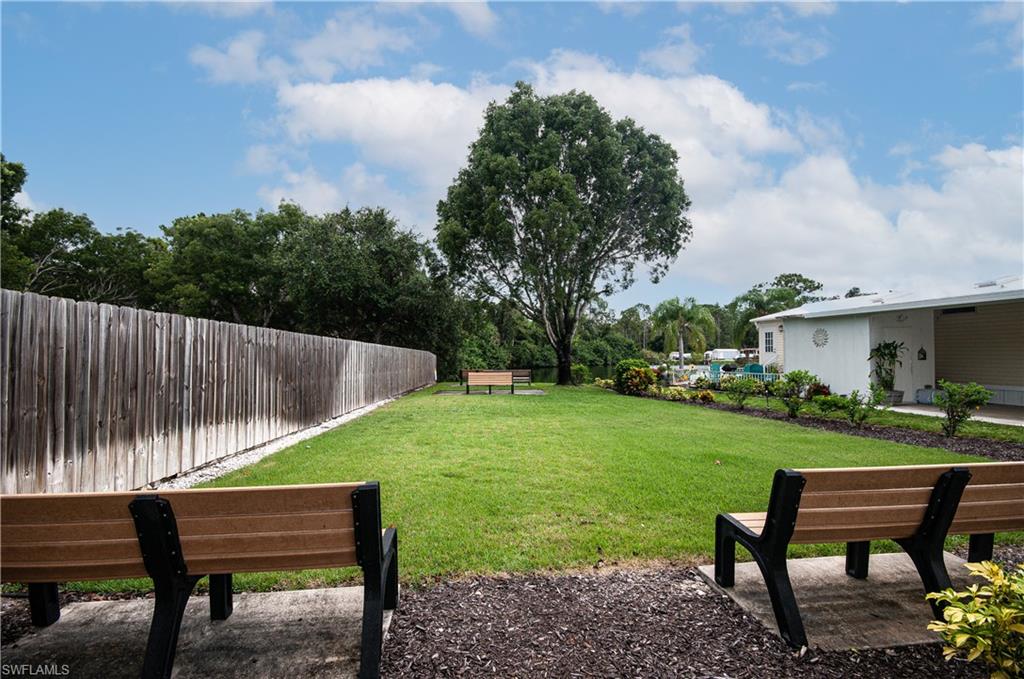 View of yard with a patio and view of scattered trees