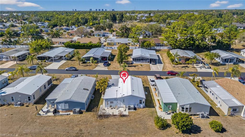Aerial view of residential area