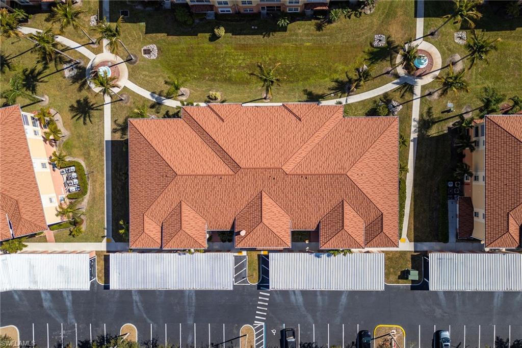 Aerial view of walking paths