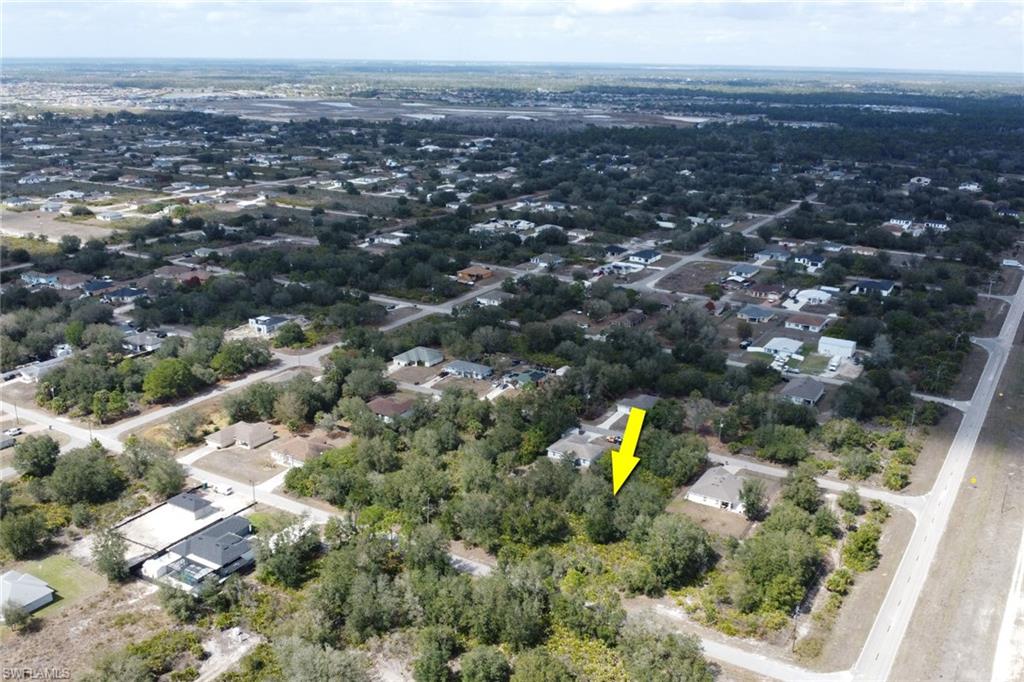 Aerial perspective of suburban area