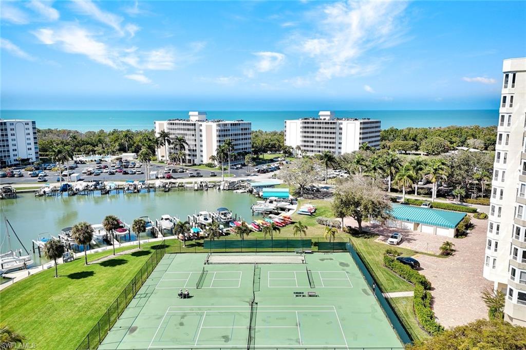 Drone / aerial view of a nearby body of water
