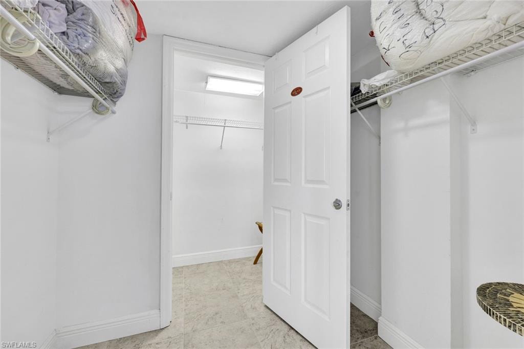 View of walk in closet