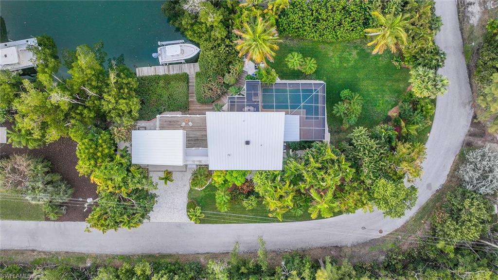 Drone / aerial view of a large body of water