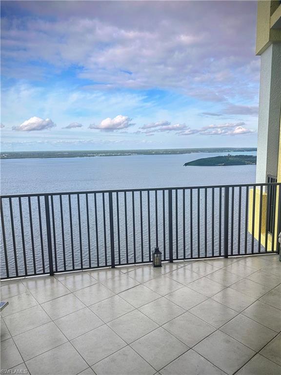 Balcony with a water view