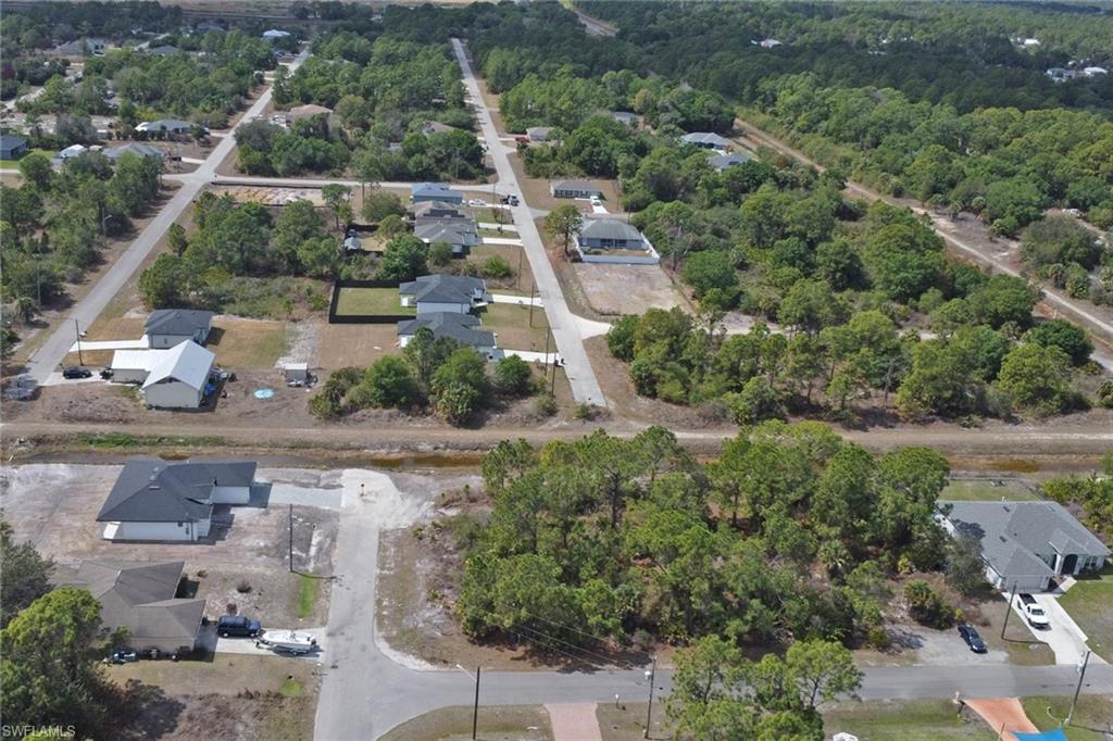Aerial view of residential area