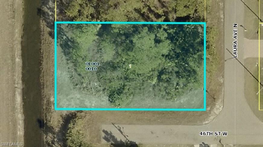 Aerial overview of property's location with property parcel outlined