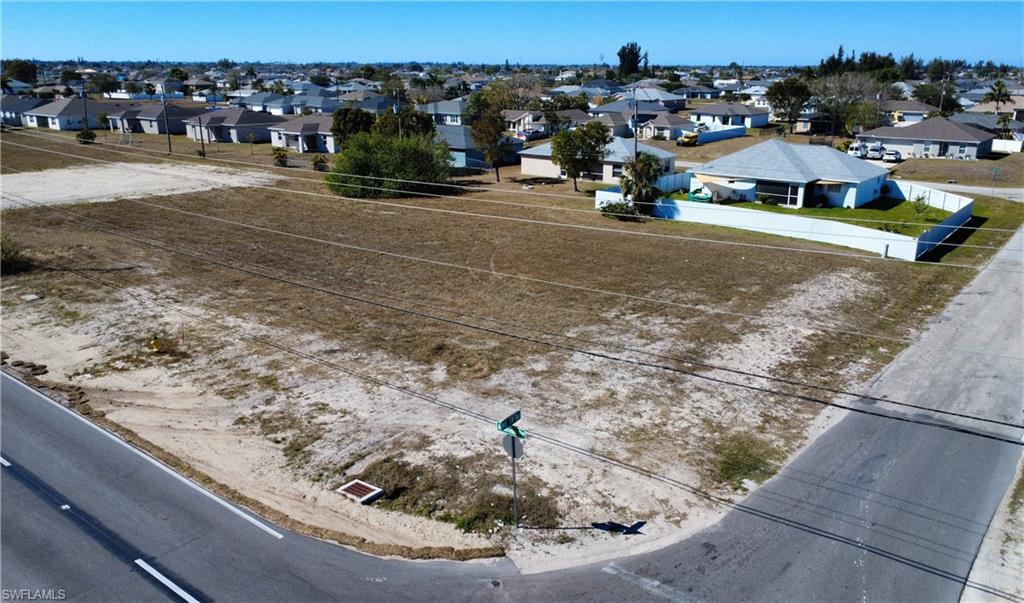 Aerial perspective of suburban area