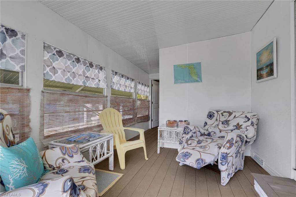 Sunroom with a deck