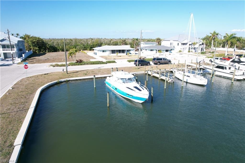 Aerial view boat slips