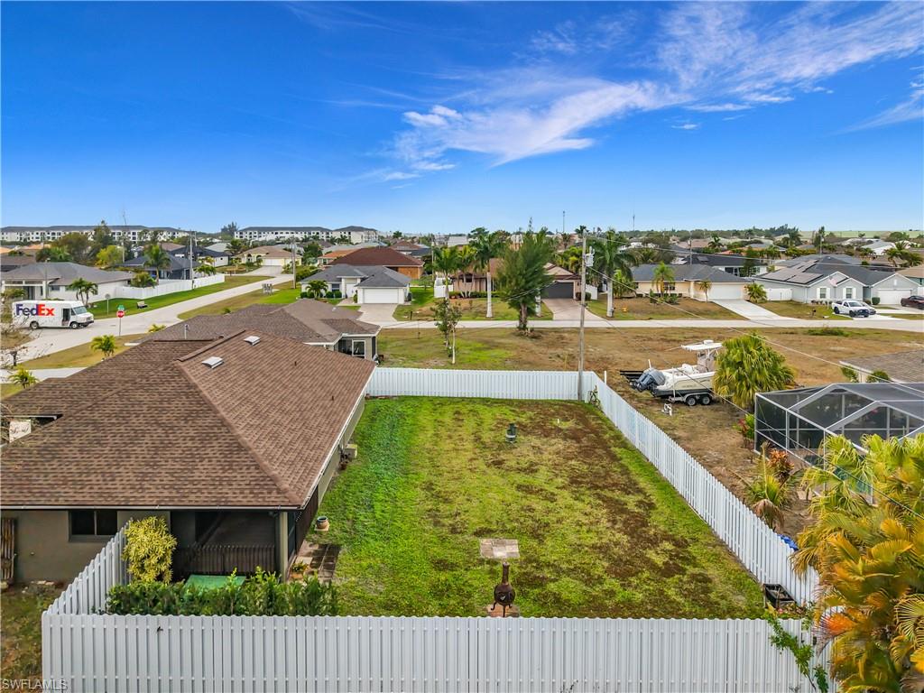 Aerial perspective of suburban area