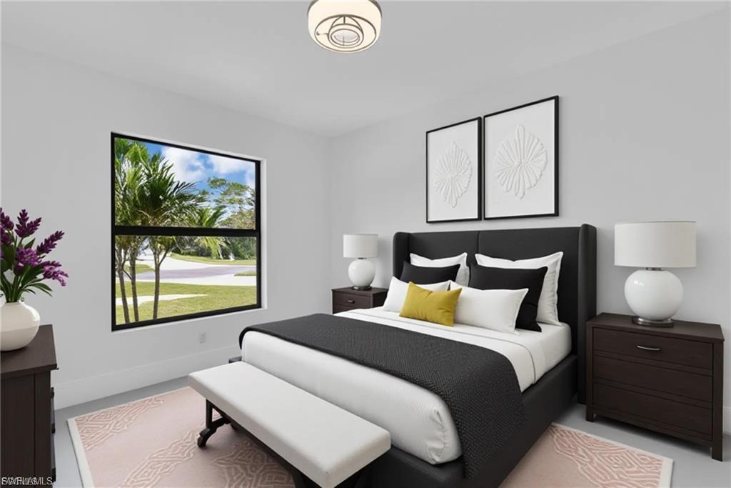 Bedroom with baseboards
