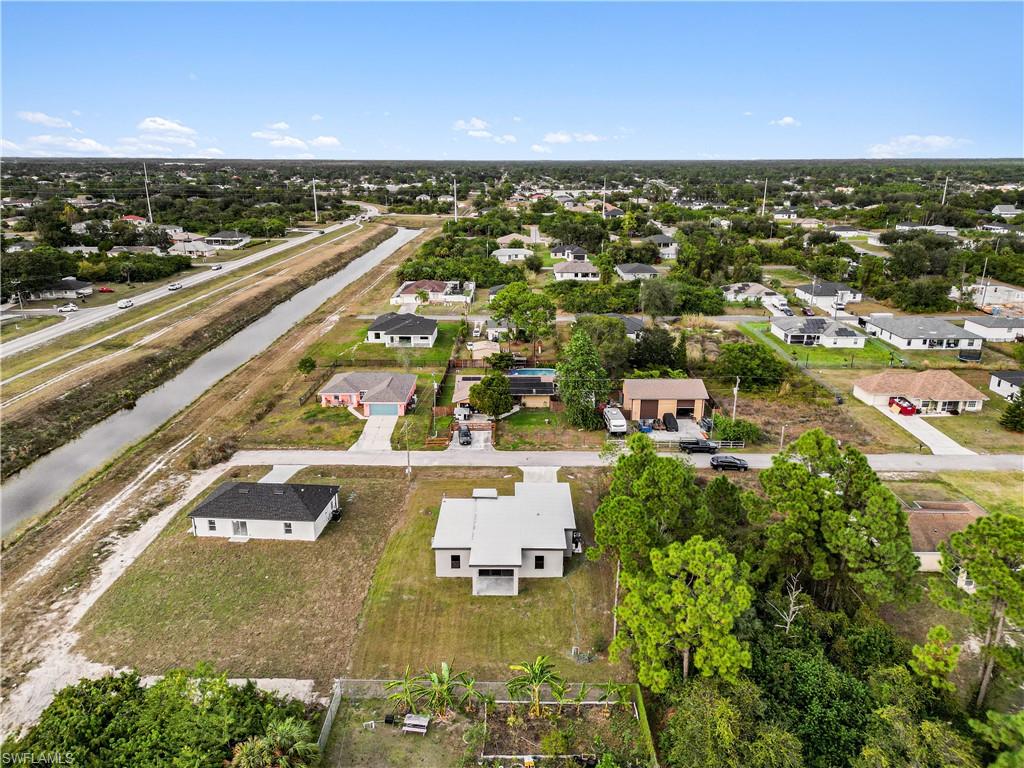 Aerial view of residential area