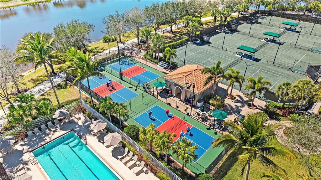 Lap pool, tennis and pickleball courts