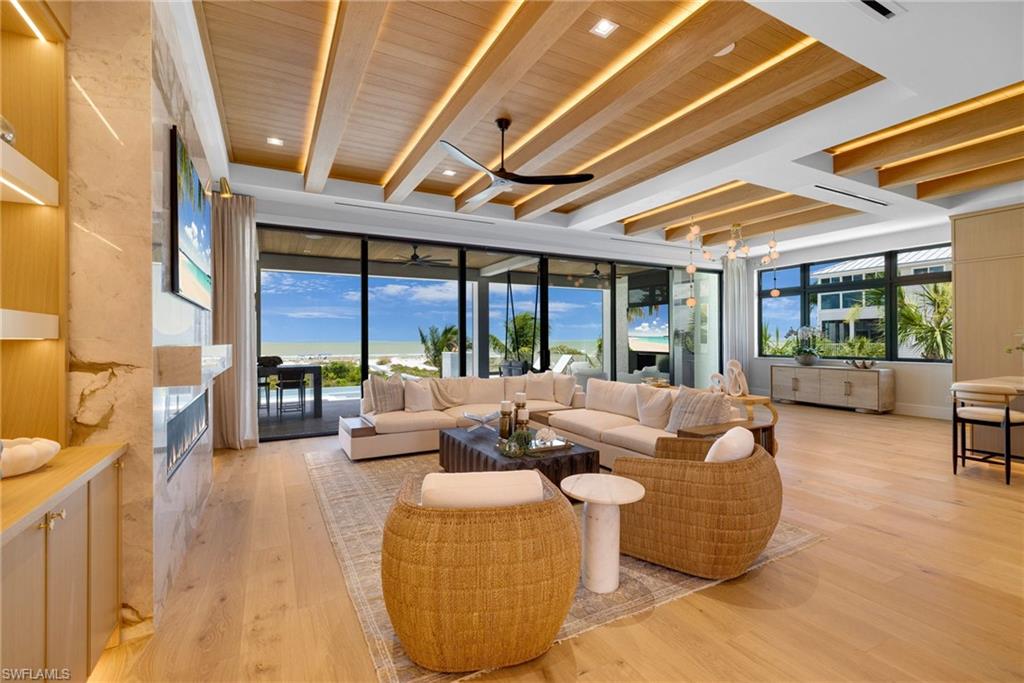 fireplace and seating area