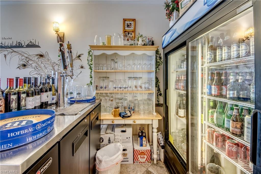 Indoor bar with light countertops
