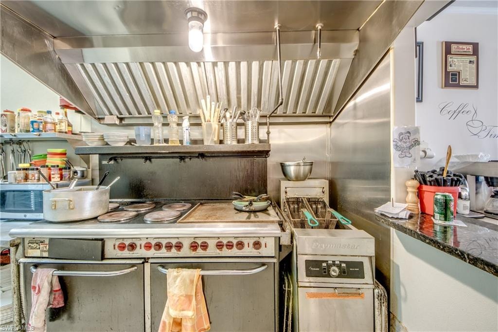 Kitchen with double oven range