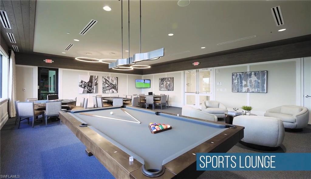 Game room with billiards