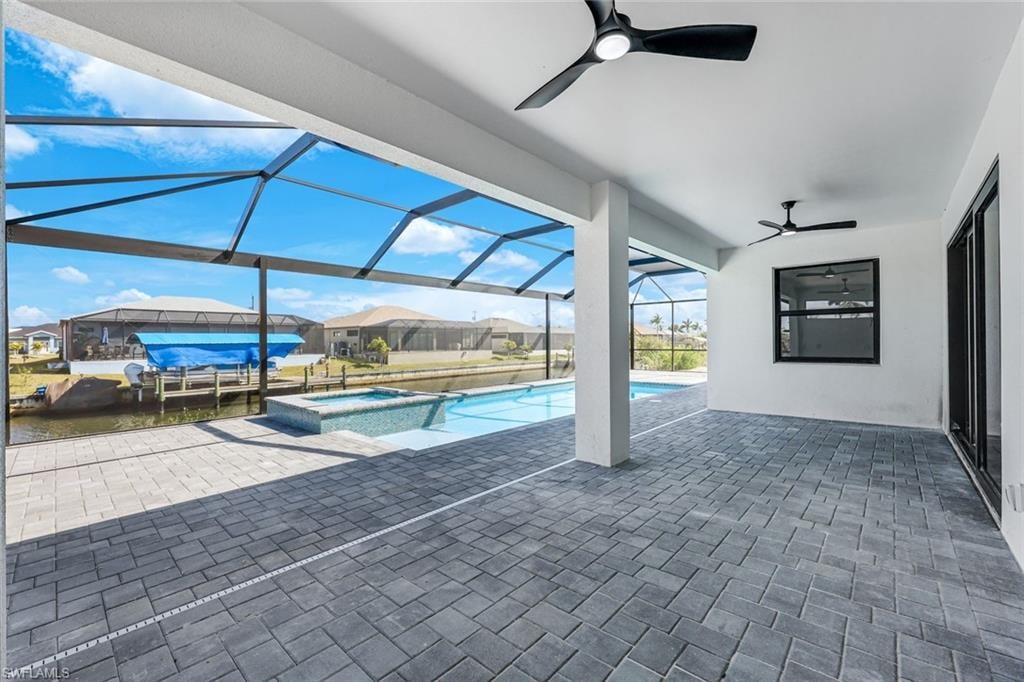 Covered lanai with fans and outdoor TV hook ups