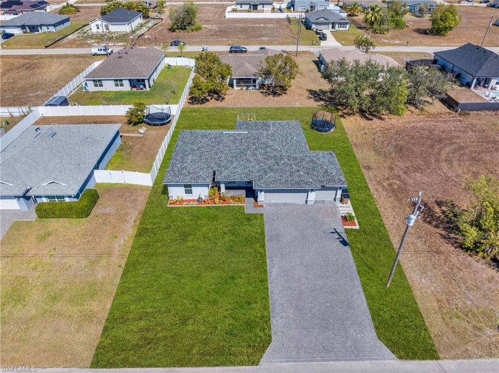 Aerial perspective of suburban area