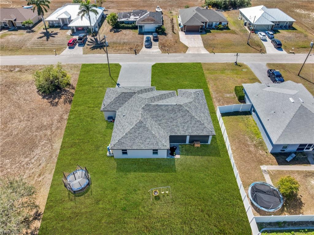Aerial perspective of suburban area