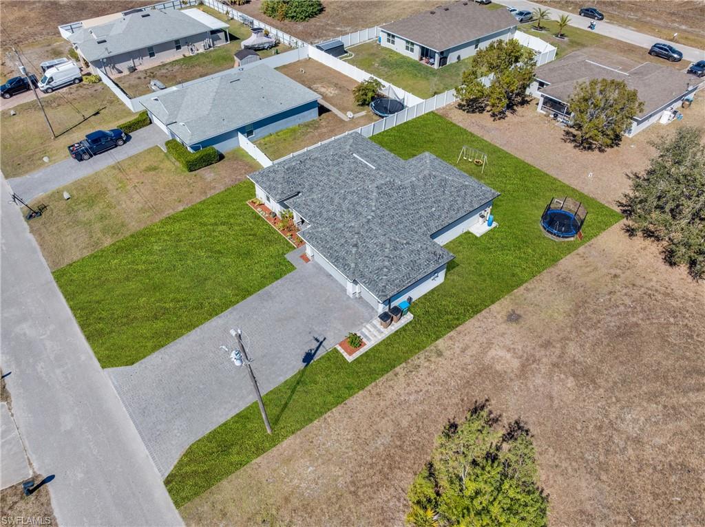 Aerial perspective of suburban area