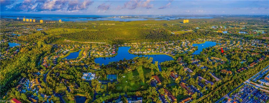 Drone / aerial view of a large body of water