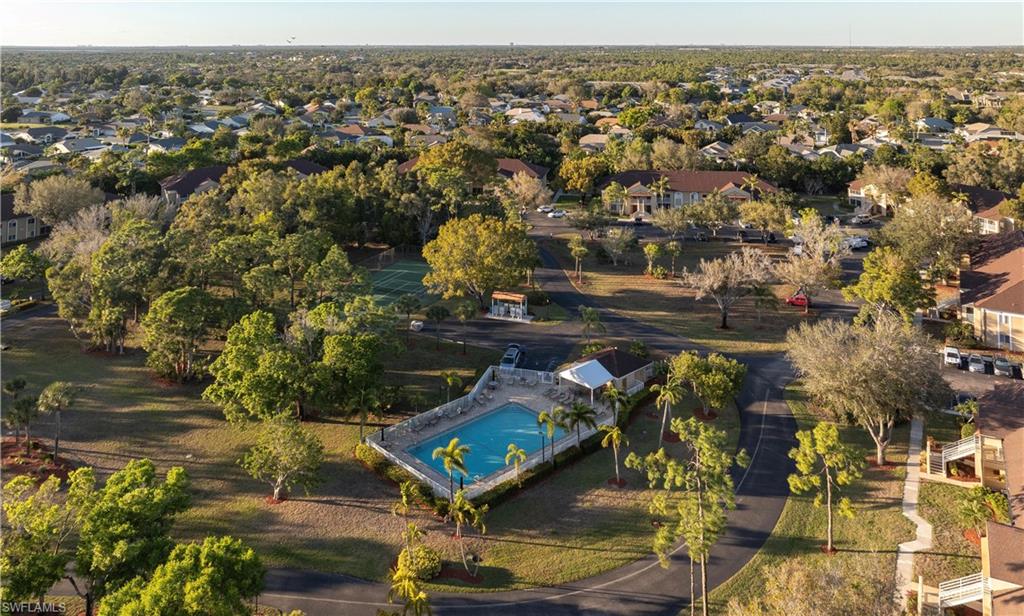 Aerial view of residential area