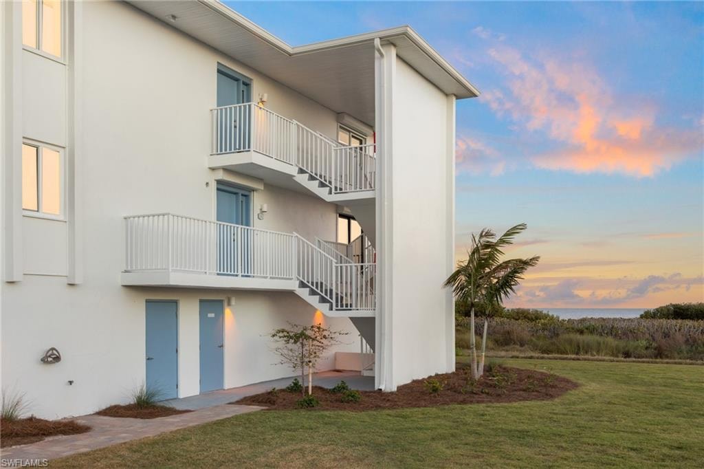 Property at dusk with stairway