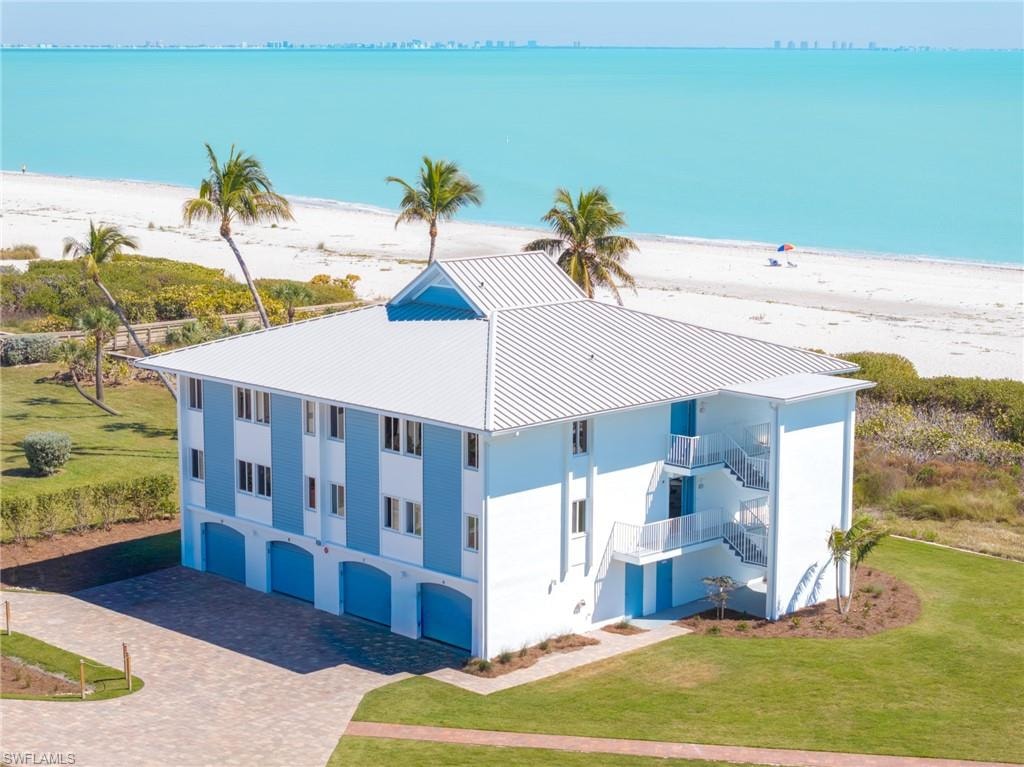 Aerial view of expansive beach