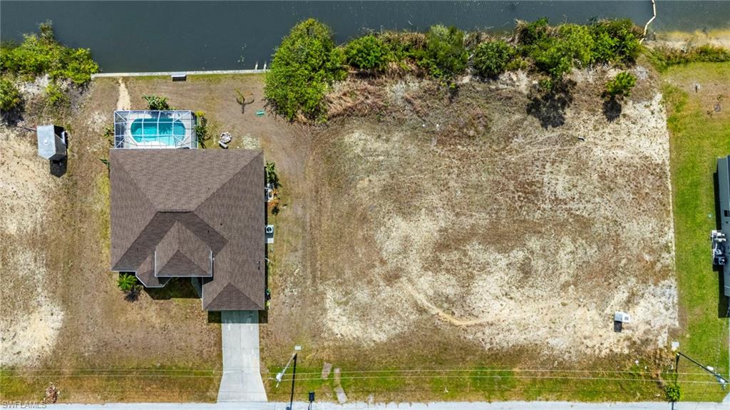 Drone / aerial view of a pool area