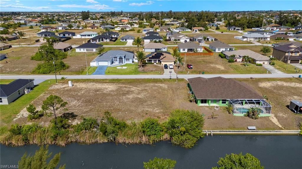 Aerial view of residential area
